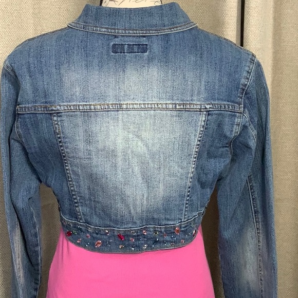 Clash Jean jacket Jeweled Bling Size XL with tank included Size Large - Picture 11 of 16